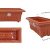 16 Inch Rectangle Plastic Pot - Terracotta Color - Image 2