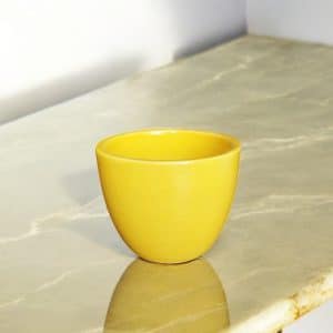 Apple Ceramic Pot Yellow - 4 inch dia