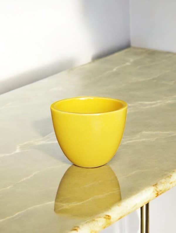 Apple Ceramic Pot Yellow - 4 inch dia