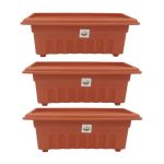 10 Inch Rectangle Plastic Pot - Terracotta Color