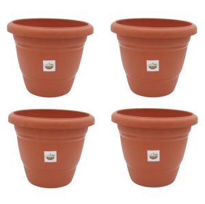 10 inch plastic round pot (terracotta color)