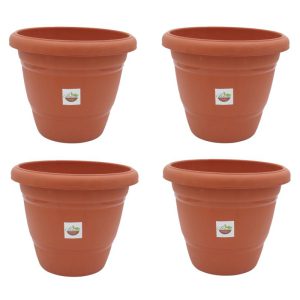 10 inch plastic round pot (terracotta color)