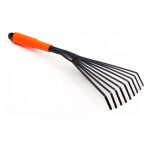 Garden Leaf Rake with Plastic Handle, Nine Teeth Grass Rake